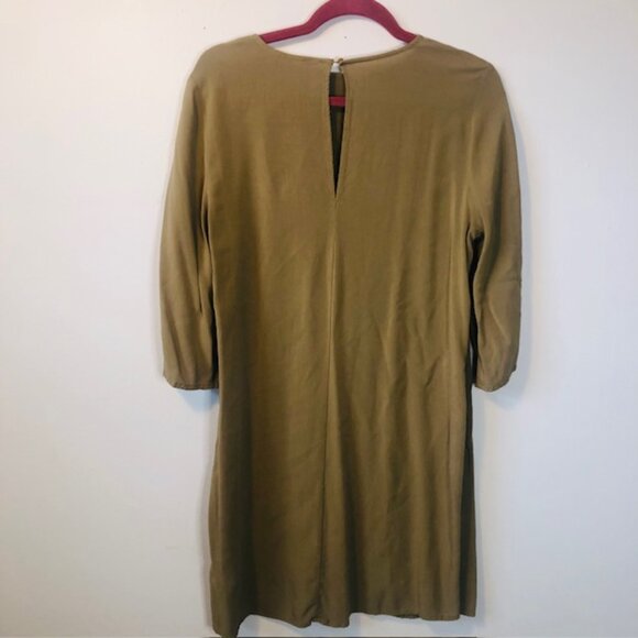 Boho H&M Mini Olive Green Dress Size 10 - Picture 2 of 6